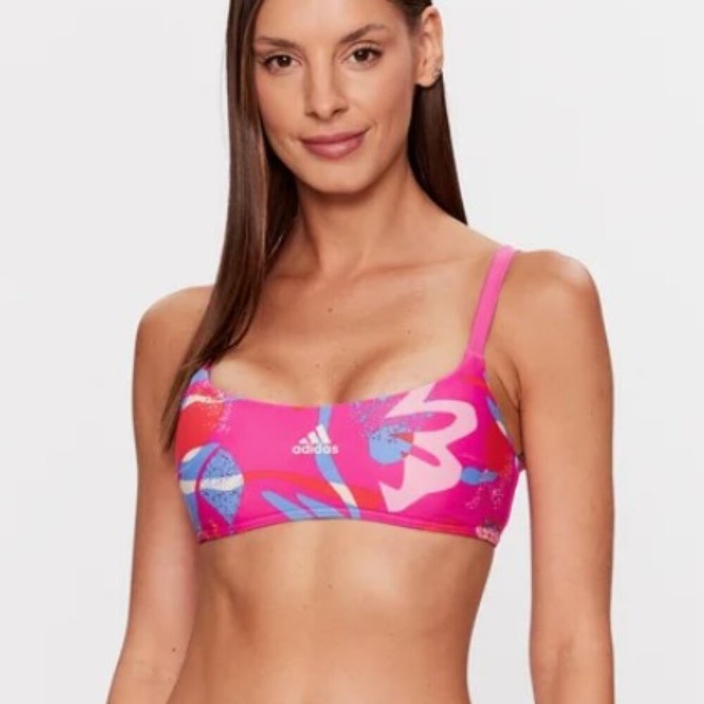 NEW Adidas Padded Sporty Style SMALL Floral Swim Bikini Top ONLY 👙🩱🏖️